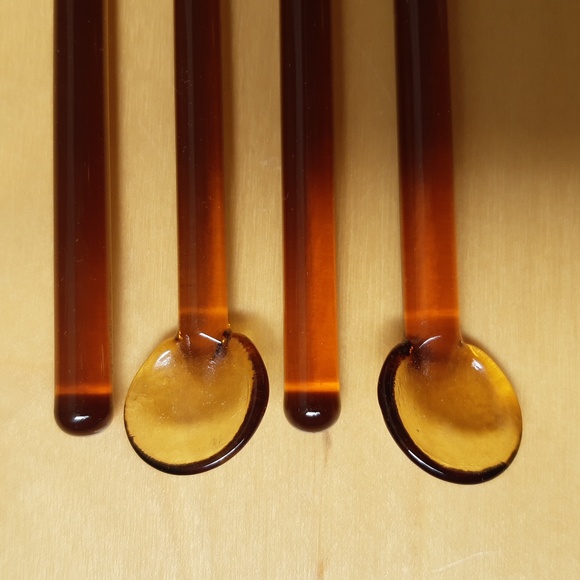 MCM Amber Glass Swizzle Sticks - Picture 2 of 3